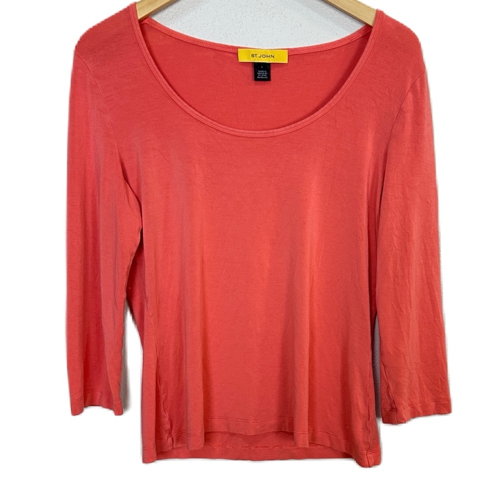 ST. John Coral 3/4 Sleeve Shirt‎ Top Women’s Large